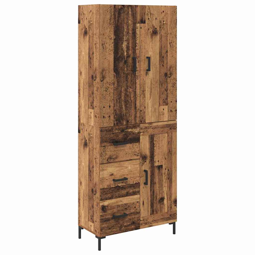 Vysoký Bufet Staré Dřevo 69,5 X 34 X 180 Cm Kompozitní Dřevo