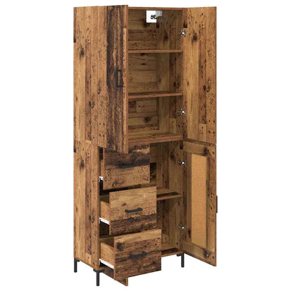 Vysoký Bufet Staré Dřevo 69,5 X 34 X 180 Cm Kompozitní Dřevo
