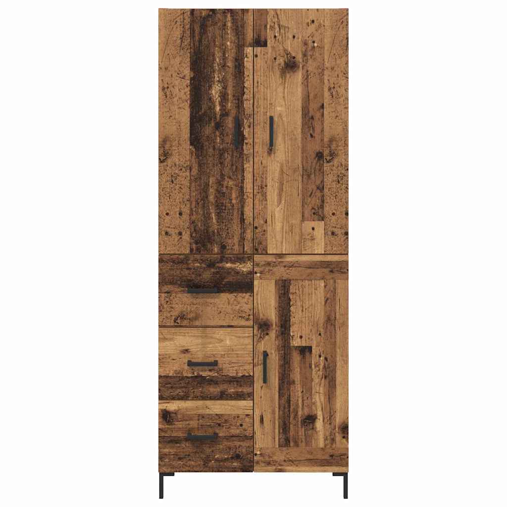 Vysoký Bufet Staré Dřevo 69,5 X 34 X 180 Cm Kompozitní Dřevo