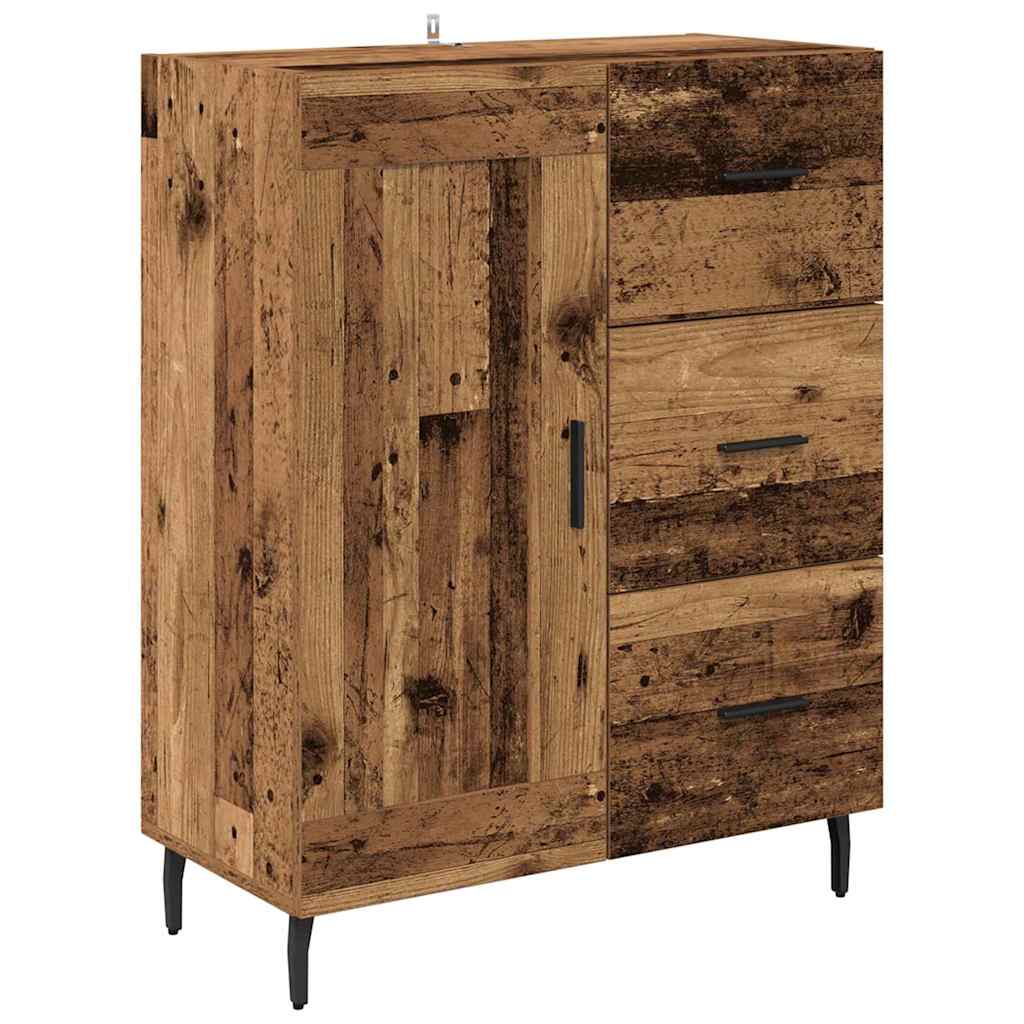 Vysoký Bufet 2 Ks Staré Dřevo 69,5 X 32,5 X 180 Cm