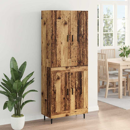 Vysoký Bufet 2 Ks Staré Dřevo 69,5 X 34 X 180 Cm