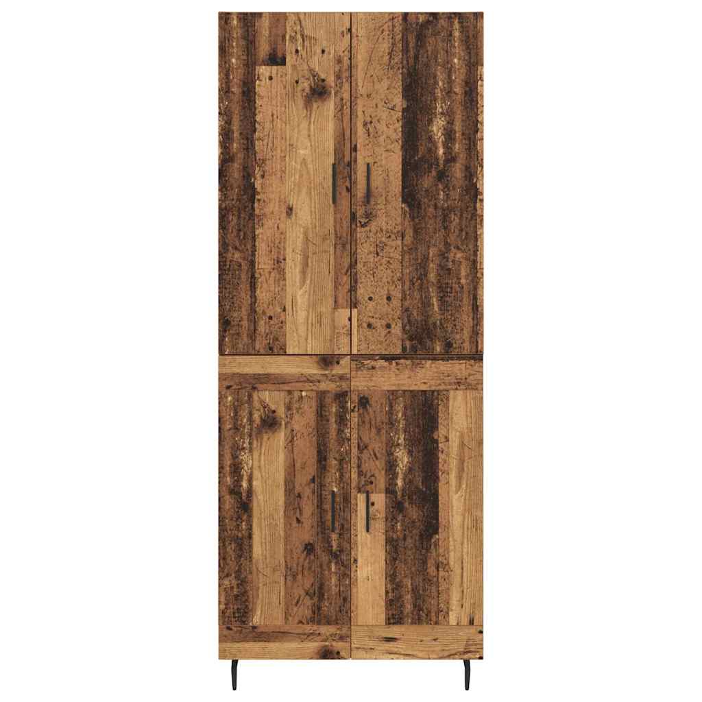 Vysoký Bufet 2 Ks Staré Dřevo 69,5 X 34 X 180 Cm