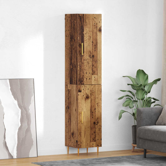 Vysoký Bufet 2 Ks Staré Dřevo 34,5 X 34 X 180 Cm