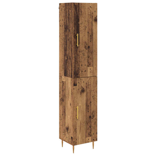 Vysoký Bufet 2 Ks Staré Dřevo 34,5 X 34 X 180 Cm
