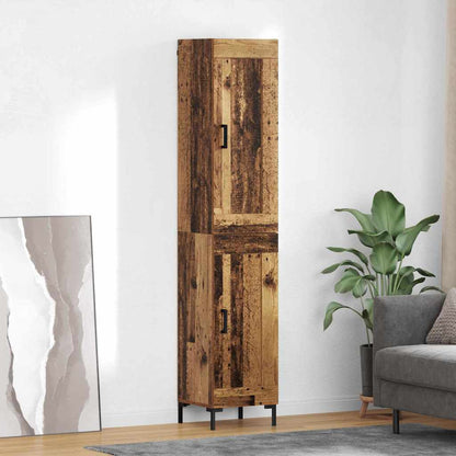 Vysoký Bufet Staré Dřevo 34,5 X 34 X 180 Cm Kompozitní Dřevo