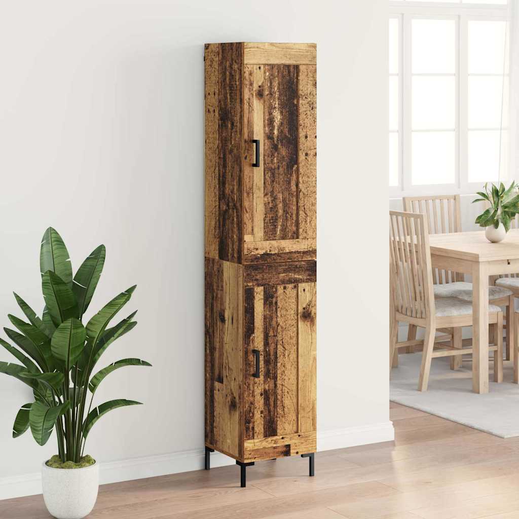 Vysoký Bufet Staré Dřevo 34,5 X 34 X 180 Cm Kompozitní Dřevo