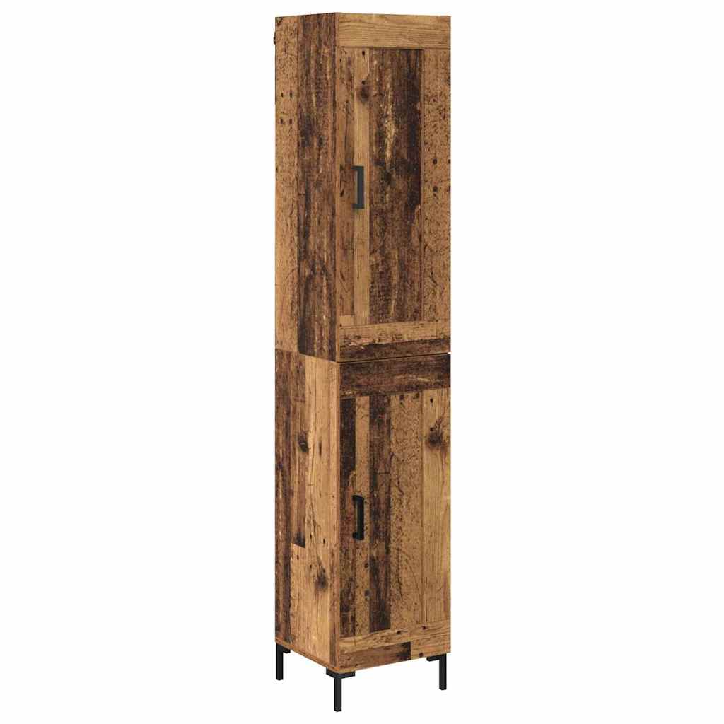 Vysoký Bufet Staré Dřevo 34,5 X 34 X 180 Cm Kompozitní Dřevo
