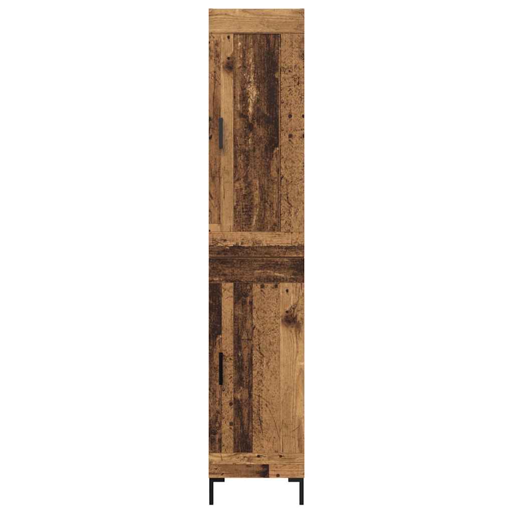 Vysoký Bufet Staré Dřevo 34,5 X 34 X 180 Cm Kompozitní Dřevo