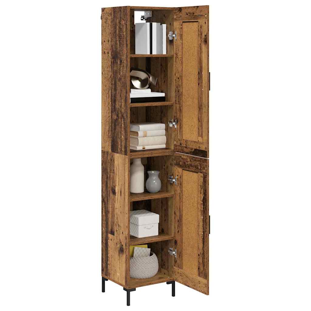 Vysoký Bufet Staré Dřevo 34,5 X 34 X 180 Cm Kompozitní Dřevo