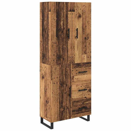 Vysoký Bufet 2 Ks Staré Dřevo 69,5 X 34 X 180 Cm