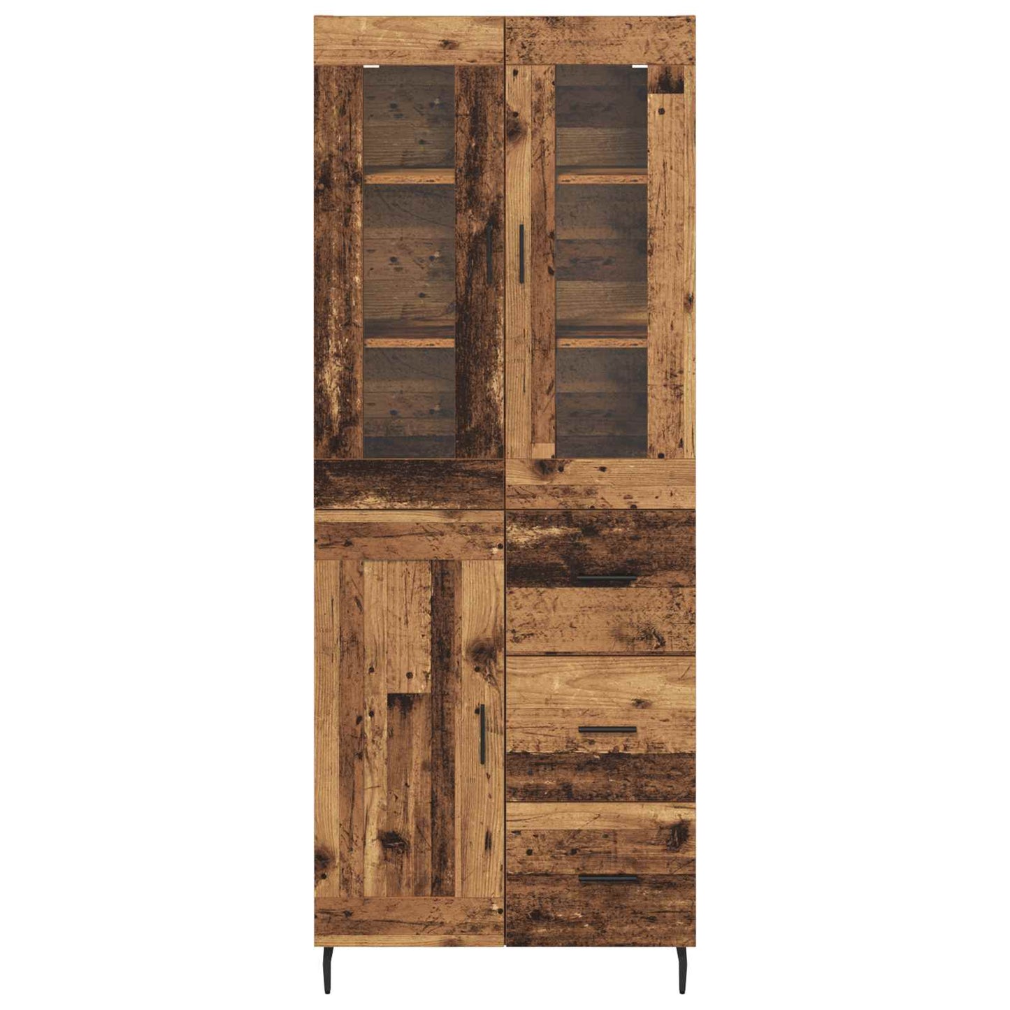 Vysoký Bufet 2 Ks Staré Dřevo 69,5 X 34 X 180 Cm