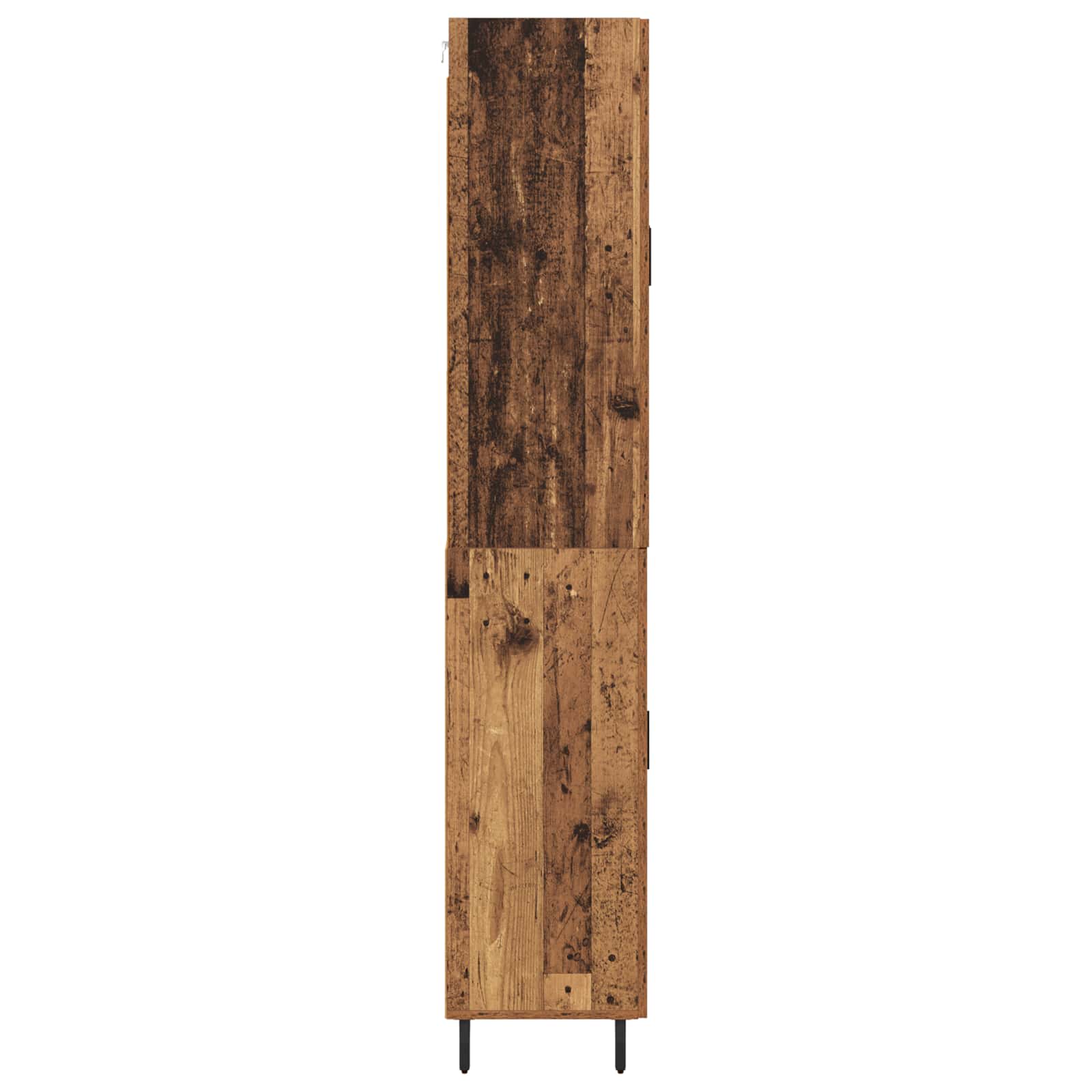Vysoký Bufet 2 Ks Staré Dřevo 69,5 X 34 X 180 Cm