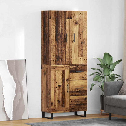 Vysoký Bufet 2 Ks Staré Dřevo 69,5 X 34 X 180 Cm