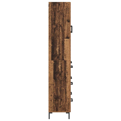 Vysoký Bufet 2 Ks Staré Dřevo 69,5 X 34 X 180 Cm