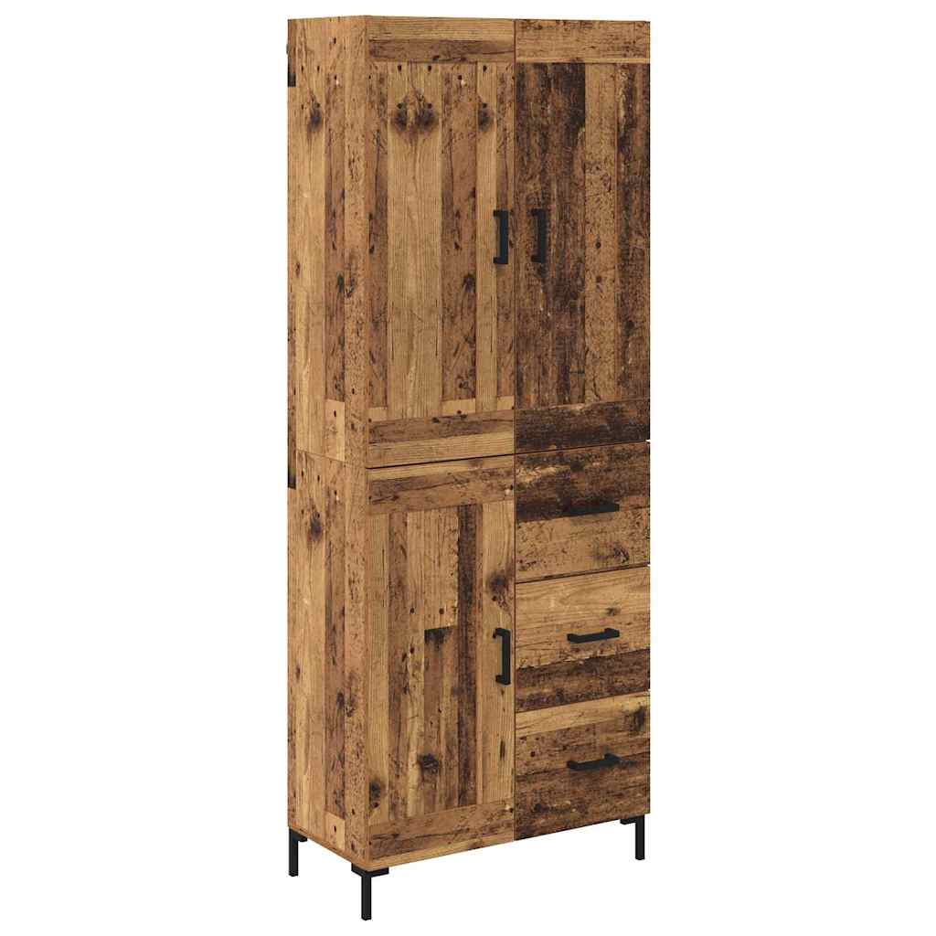 Vysoký Bufet 2 Ks Staré Dřevo 69,5 X 34 X 180 Cm