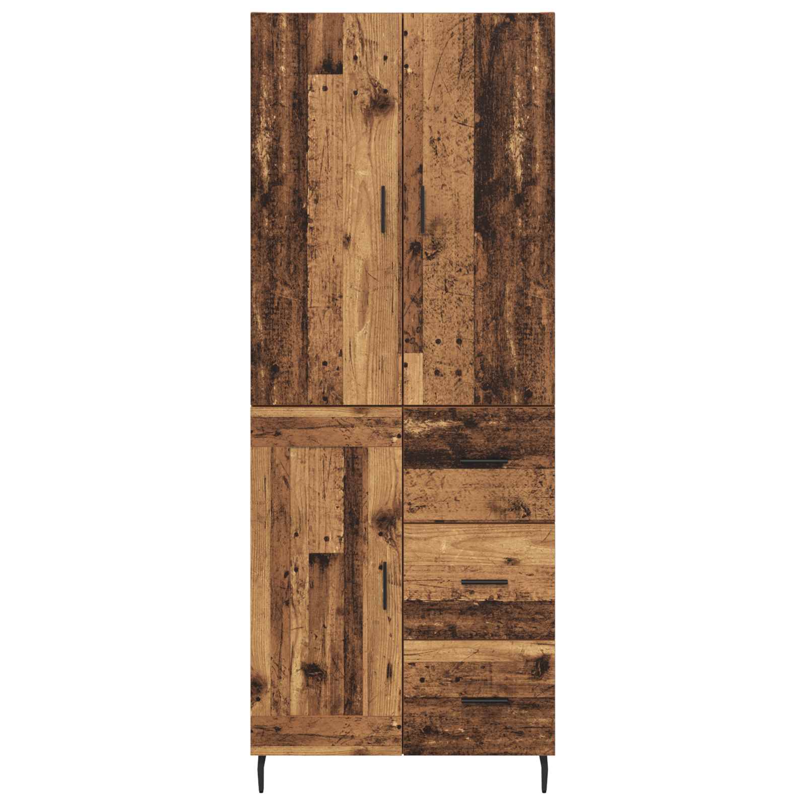 Vysoký Bufet 2 Ks Staré Dřevo 69,5 X 34 X 180 Cm