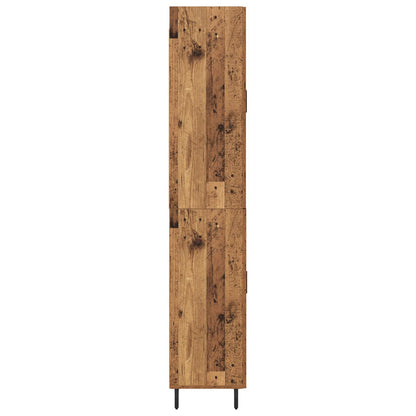 Vysoký Bufet 2 Ks Staré Dřevo 69,5 X 34 X 180 Cm