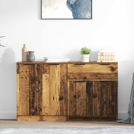 Servírovací Skříň 3 Ks Staré Dřevo 120 X 30 X 70 Cm