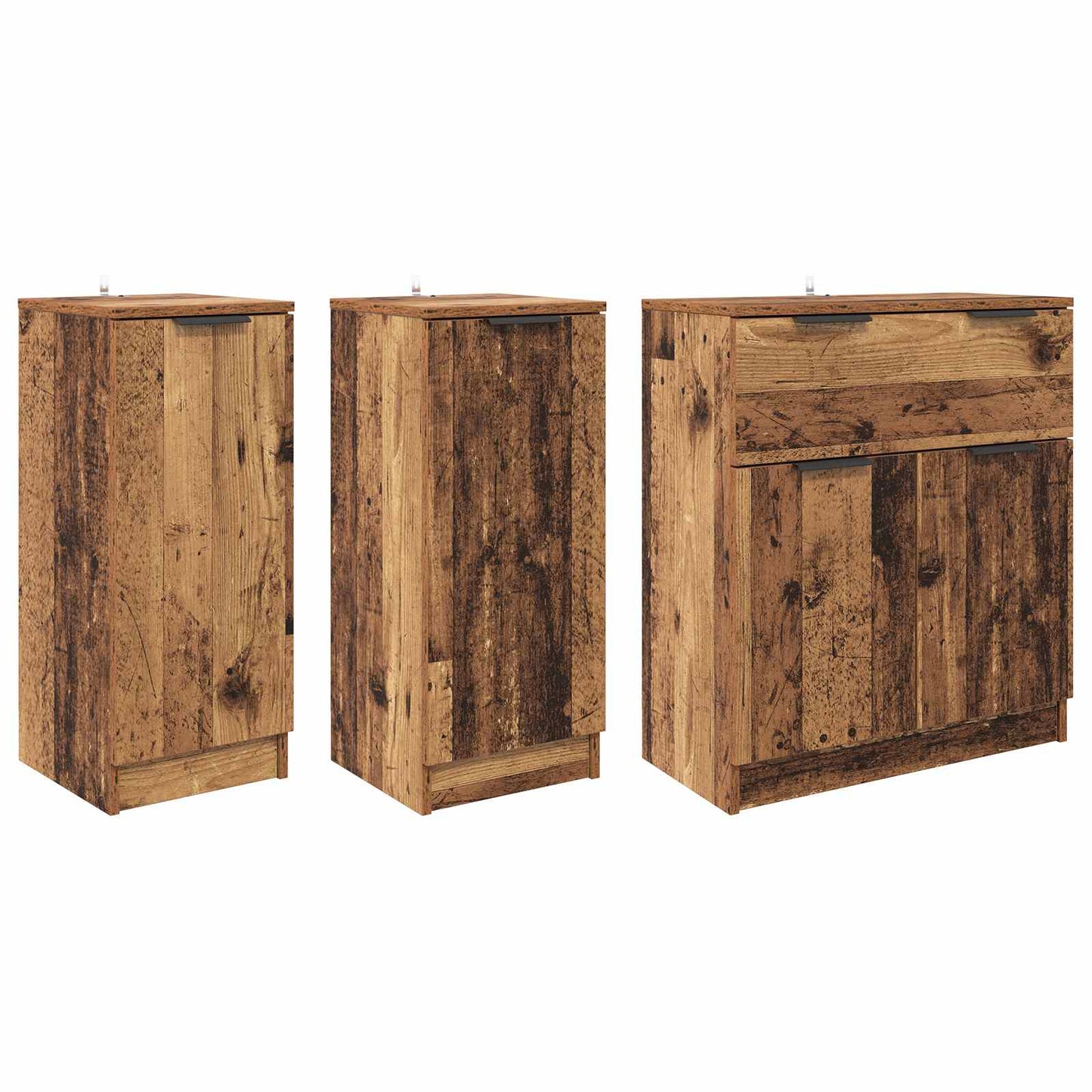Servírovací Skříň 3 Ks Staré Dřevo 120 X 30 X 70 Cm