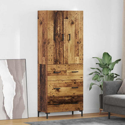 Vysoký Bufet Staré Dřevo 69,5 X 34 X 180 Cm Kompozitní Dřevo