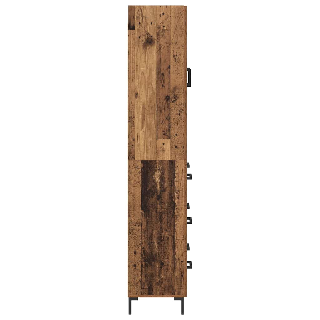 Vysoký Bufet Staré Dřevo 69,5 X 34 X 180 Cm Kompozitní Dřevo
