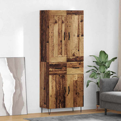 Vysoký Bufet Staré Dřevo 69,5 X 34 X 180 Cm Kompozitní Dřevo