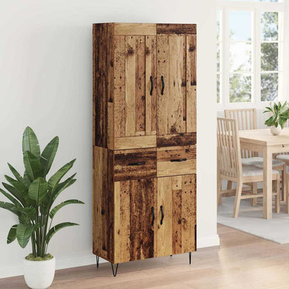 Vysoký Bufet Staré Dřevo 69,5 X 34 X 180 Cm Kompozitní Dřevo
