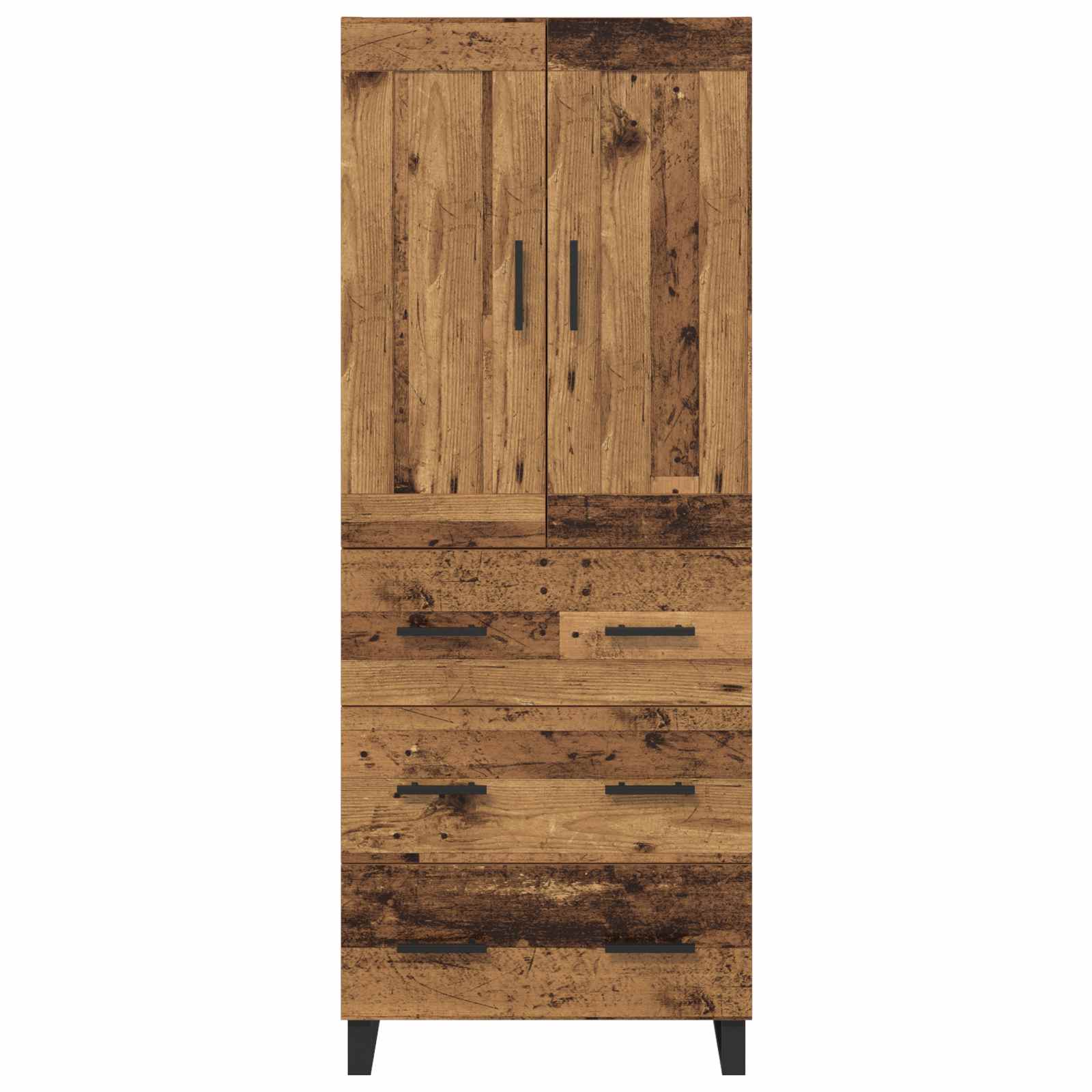 Vysoký Bufet 2 Ks Staré Dřevo 69,5 X 34 X 180 Cm