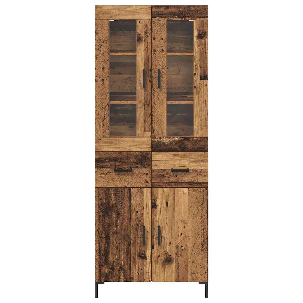Vysoký Bufet 2 Ks Staré Dřevo 69,5 X 34 X 180 Cm