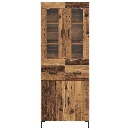 Vysoký Bufet 2 Ks Staré Dřevo 69,5 X 34 X 180 Cm