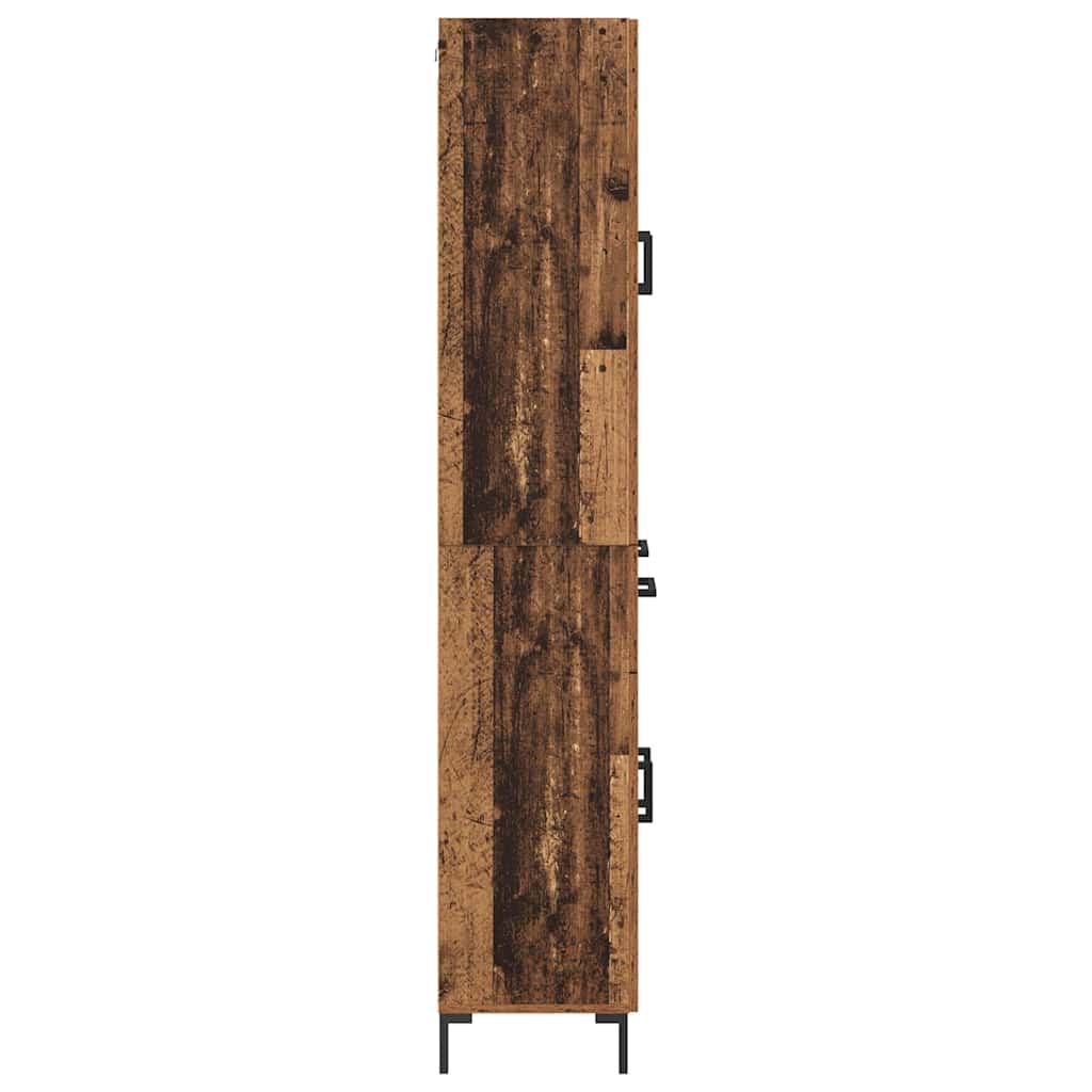 Vysoký Bufet 2 Ks Staré Dřevo 69,5 X 34 X 180 Cm