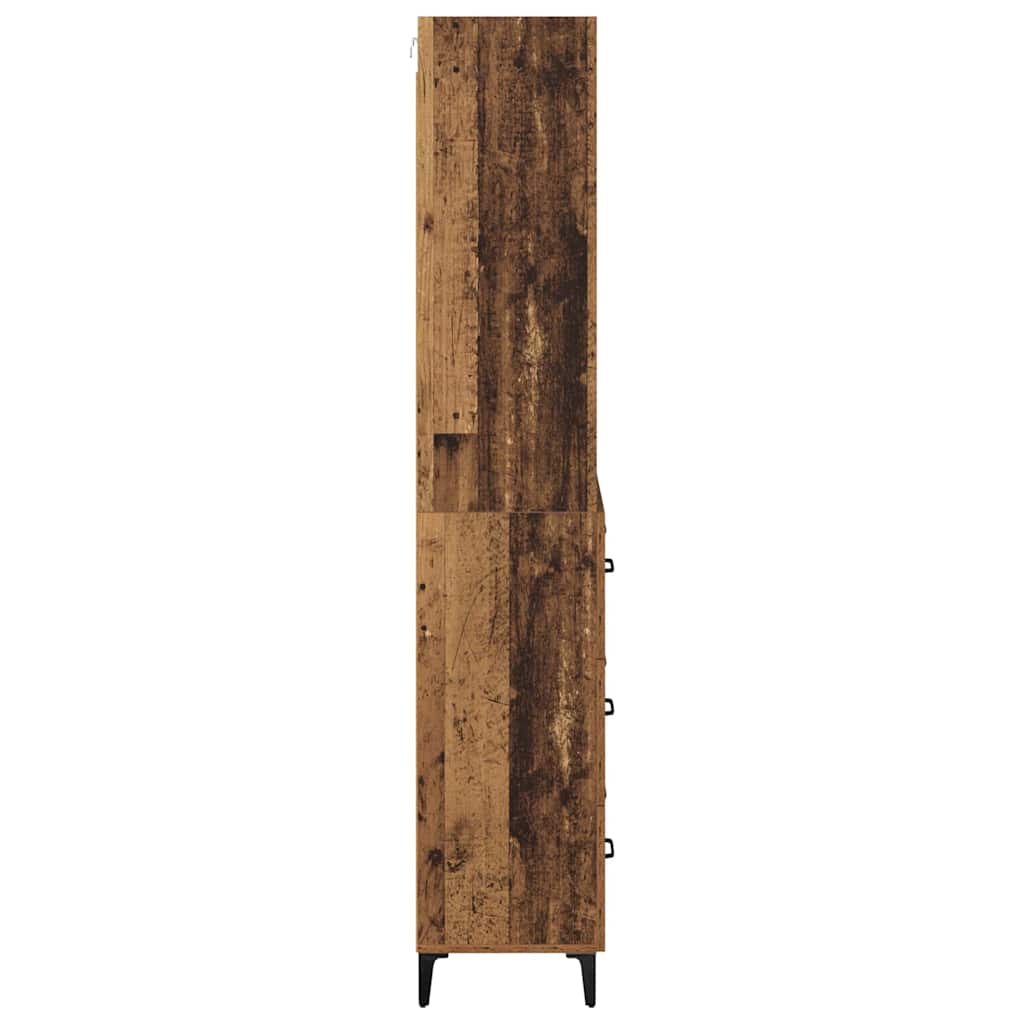 Vysoký Bufet Staré Dřevo 69,5 X 34 X 180 Cm Kompozitní Dřevo