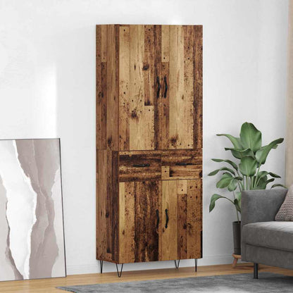 Vysoký Bufet 2 Ks Staré Dřevo 69,5 X 34 X 180 Cm