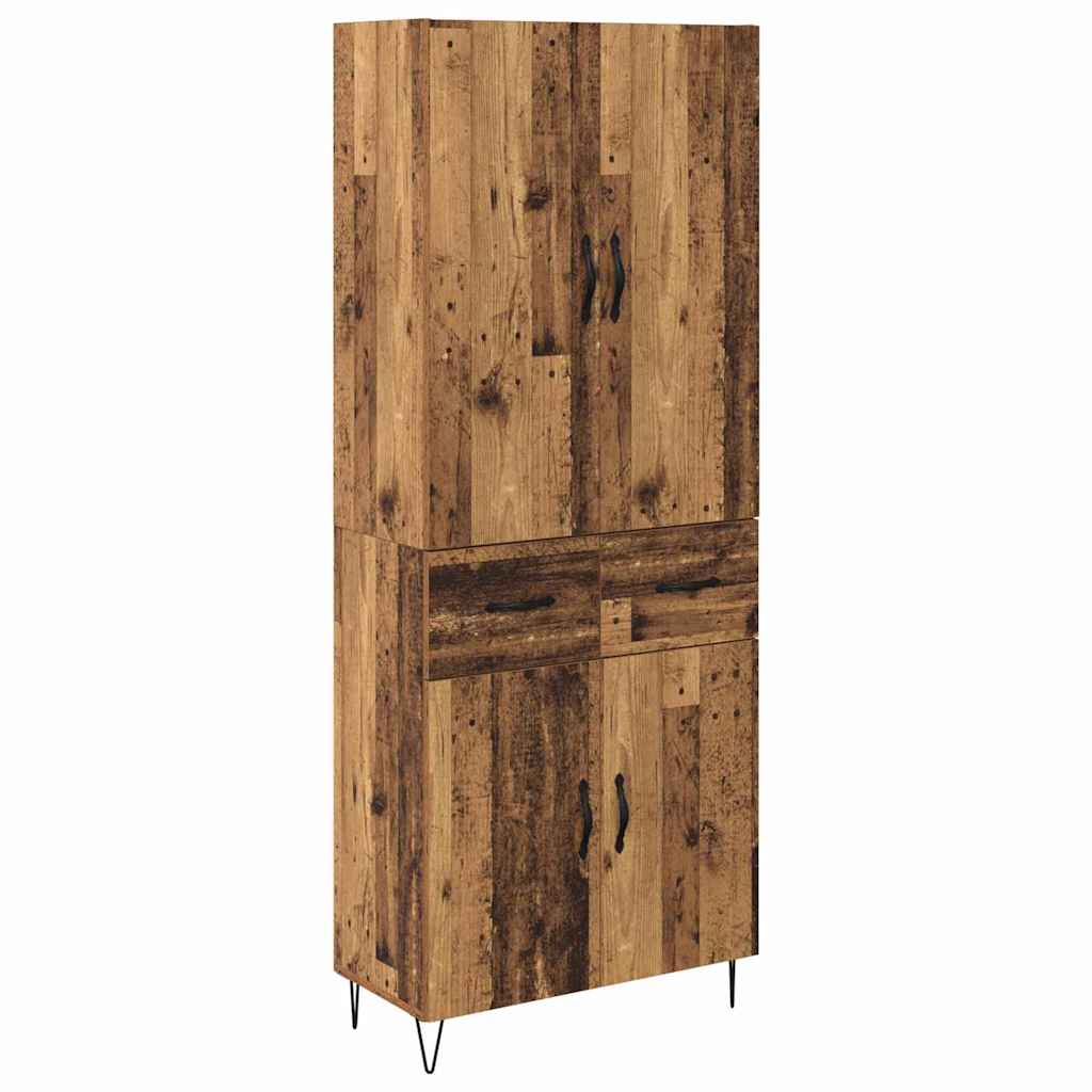Vysoký Bufet 2 Ks Staré Dřevo 69,5 X 34 X 180 Cm