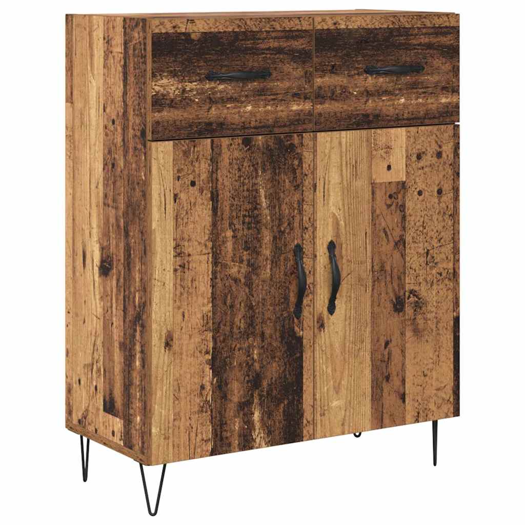 Vysoký Bufet 2 Ks Staré Dřevo 69,5 X 34 X 180 Cm