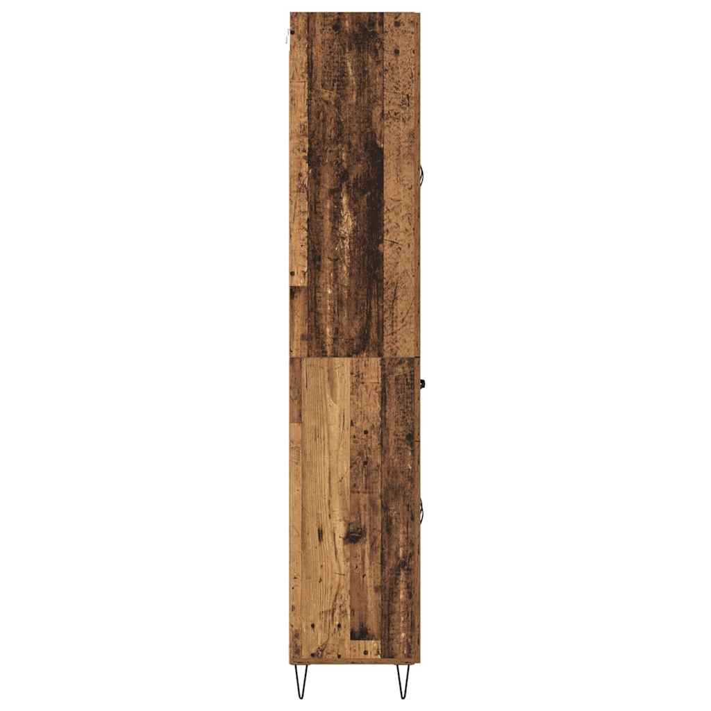 Vysoký Bufet 2 Ks Staré Dřevo 69,5 X 34 X 180 Cm