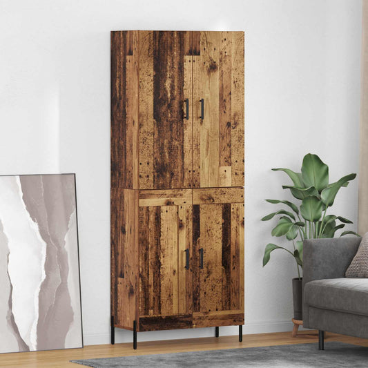Vysoký Bufet Staré Dřevo 69,5 X 34 X 180 Cm Kompozitní Dřevo