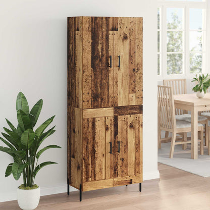 Vysoký Bufet Staré Dřevo 69,5 X 34 X 180 Cm Kompozitní Dřevo