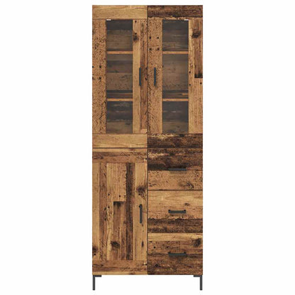Vysoký Bufet 2 Ks Staré Dřevo 69,5 X 34 X 180 Cm