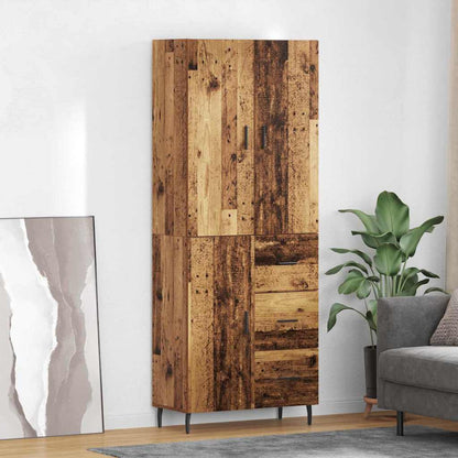 Vysoký Bufet 2 Ks Staré Dřevo 69,5 X 34 X 180 Cm