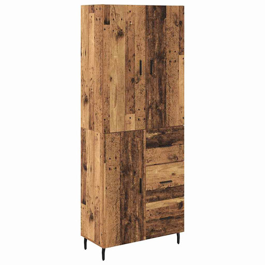 Vysoký Bufet 2 Ks Staré Dřevo 69,5 X 34 X 180 Cm