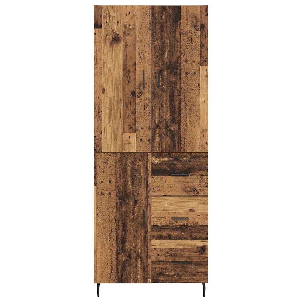 Vysoký Bufet 2 Ks Staré Dřevo 69,5 X 34 X 180 Cm
