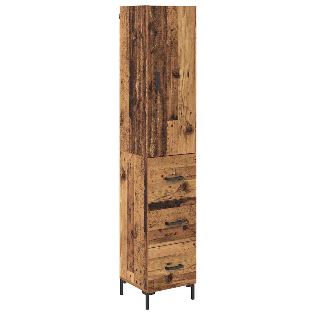 Vysoký Bufet Staré Dřevo 34,5 X 34 X 180 Cm Kompozitní Dřevo