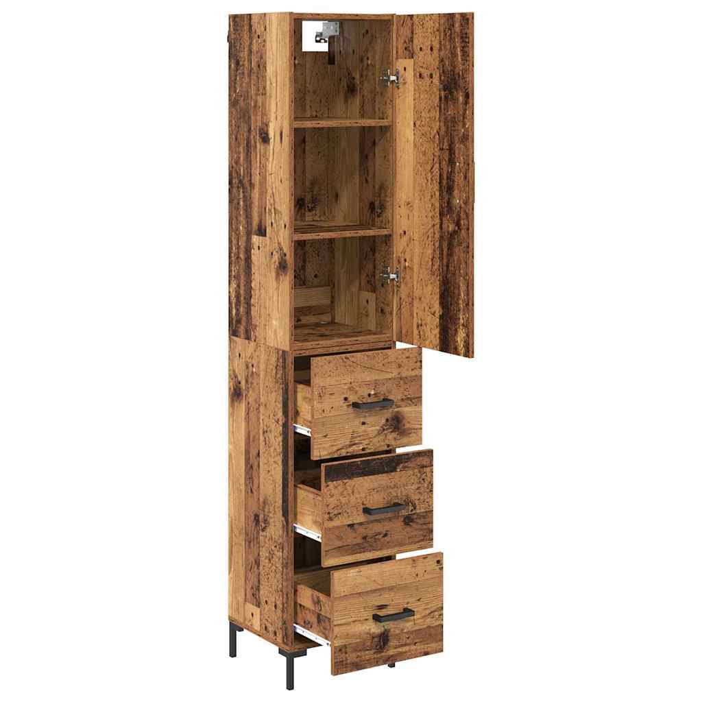 Vysoký Bufet Staré Dřevo 34,5 X 34 X 180 Cm Kompozitní Dřevo