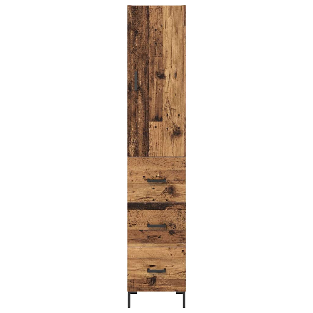 Vysoký Bufet Staré Dřevo 34,5 X 34 X 180 Cm Kompozitní Dřevo