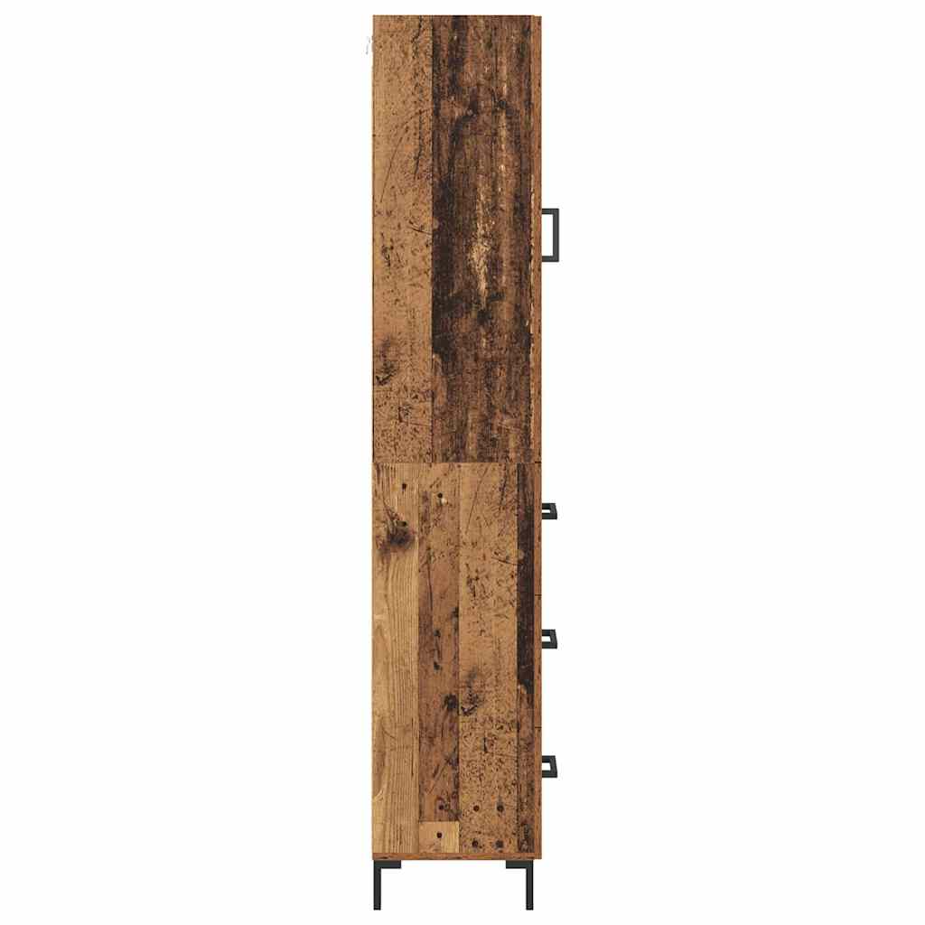 Vysoký Bufet Staré Dřevo 34,5 X 34 X 180 Cm Kompozitní Dřevo