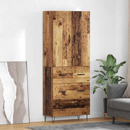 Vysoký Bufet 2 Ks Staré Dřevo 69,5 X 34 X 180 Cm