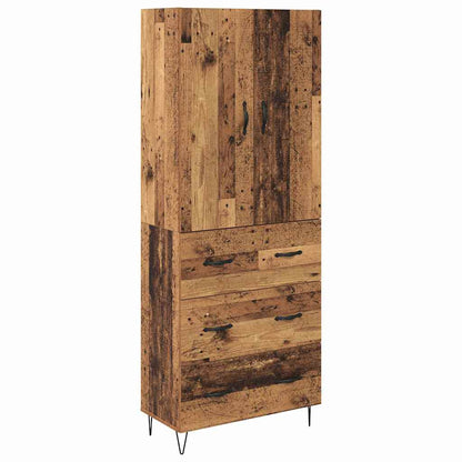 Vysoký Bufet 2 Ks Staré Dřevo 69,5 X 34 X 180 Cm