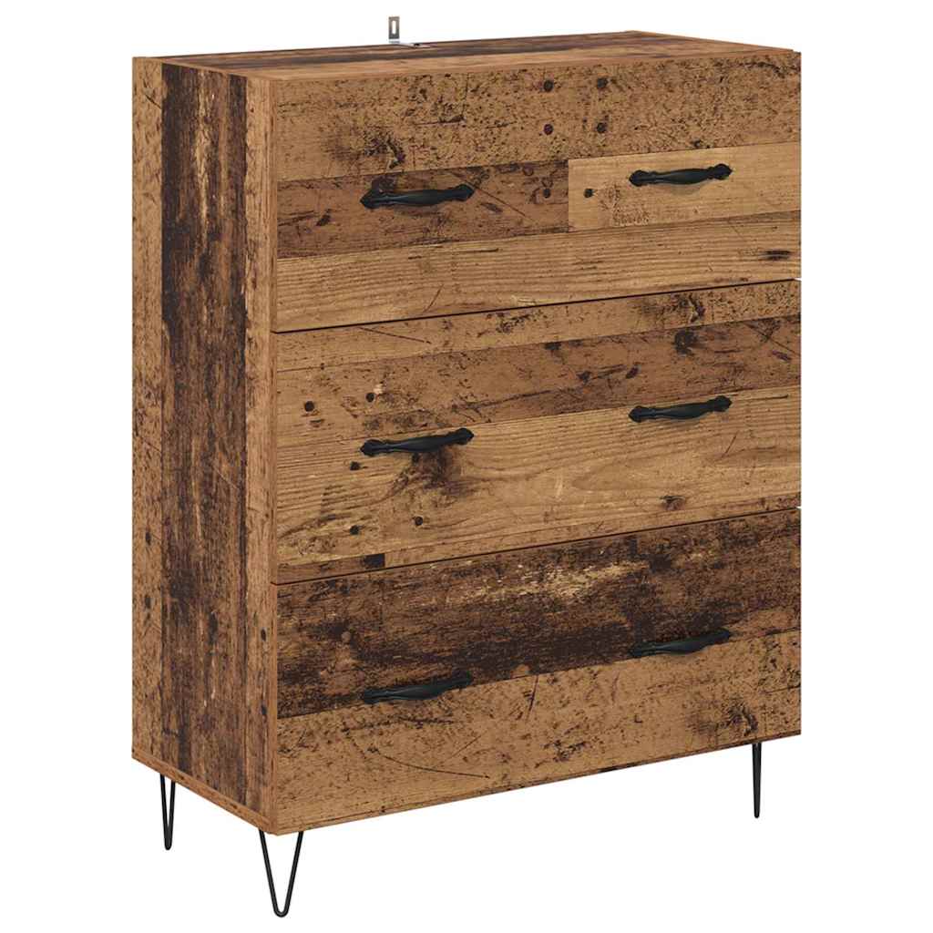 Vysoký Bufet 2 Ks Staré Dřevo 69,5 X 34 X 180 Cm