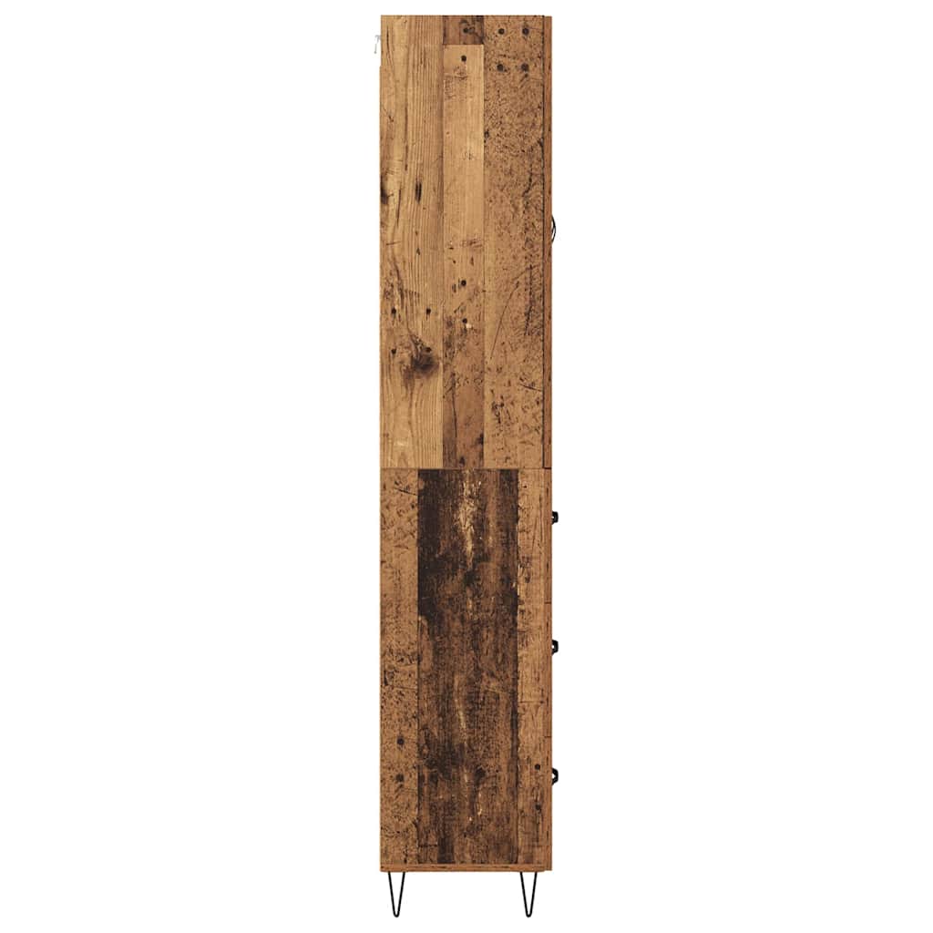 Vysoký Bufet 2 Ks Staré Dřevo 69,5 X 34 X 180 Cm